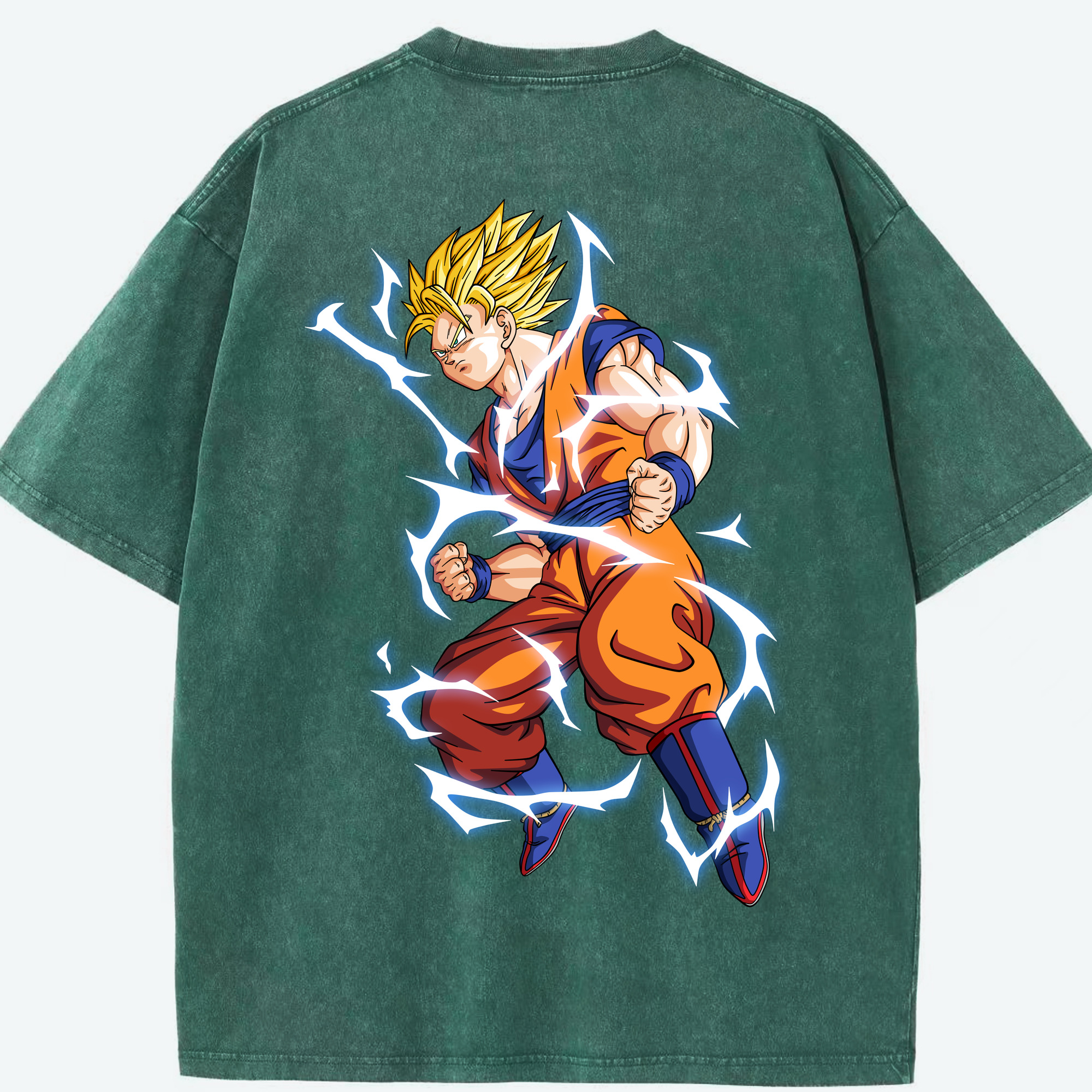 （画像用） ドラゴンボール 孫悟空（そん ごくう）Son Goku カカロット DRAGON BALL Kakarotto 綿100% ヴィンテージ風 半袖Tシャツ（背面プリント）